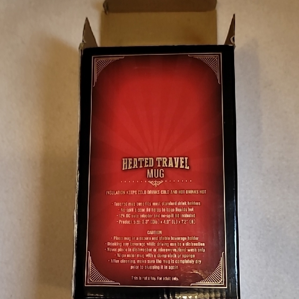 0800. NEW ~ Heated Travel Mug - Red & Silver ~ 12 Volt ~ 15oz. - Picture 8 of 9
